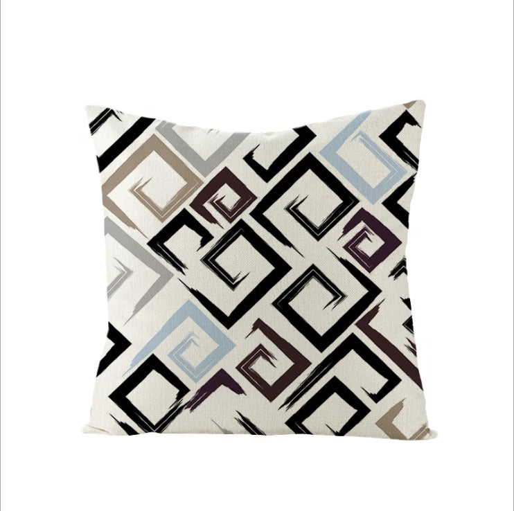 18" CUSHION COVER PHOTO SOFA BED VINTAGE MODERN NOVELTY Flax Pillow Case