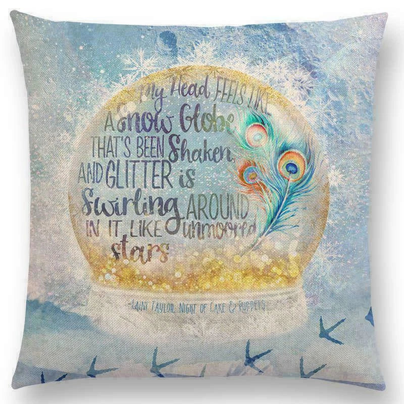 Pillow Series Sofa Letters Cushion Case Books Read Decorative Cover Study Time