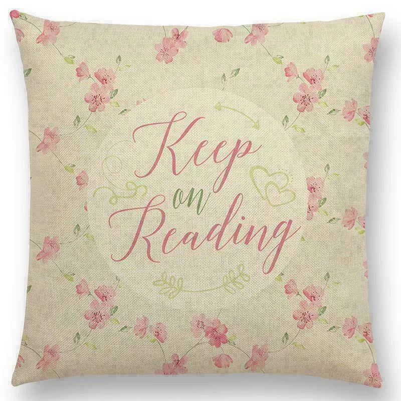 Pillow Series Sofa Letters Cushion Case Books Read Decorative Cover Study Time