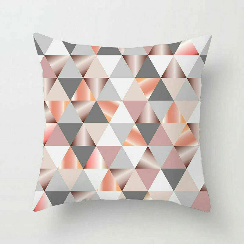 Polyester Geometric Sweet Pillow Case Sofa Waist Home Cover Cushion Decor 18"