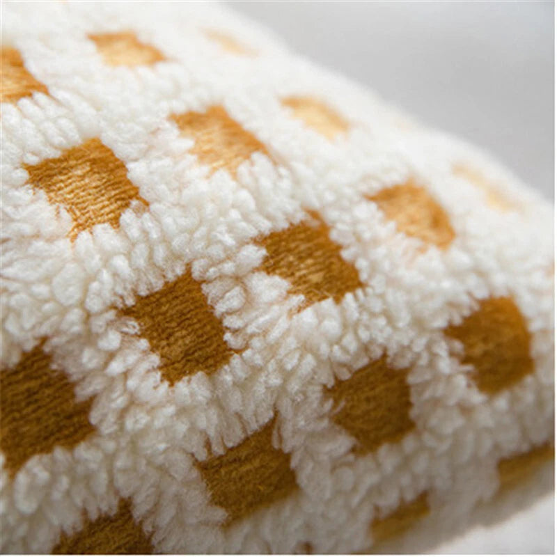 18 x 18 in Vintage Sherpa Square Throw Pillow Covers Sofa Bed Cushion Covers