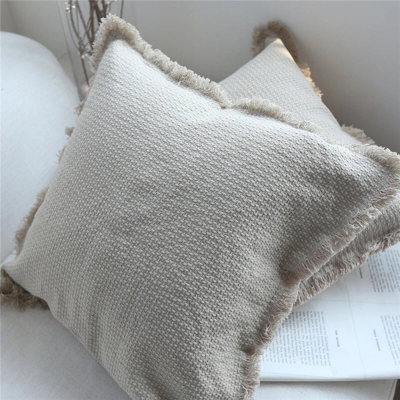 24x24in Linen Fabric Throw Pillow Cover Sofa Bed Cushion Covers Case Decorative