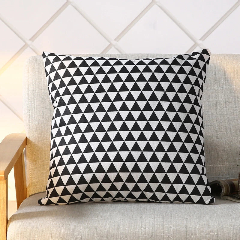 LINEN DOUBLE SIDE SQUARES CUSHION COVER PILLOW CASE HOME SOFA DECOR 18'' X 18''