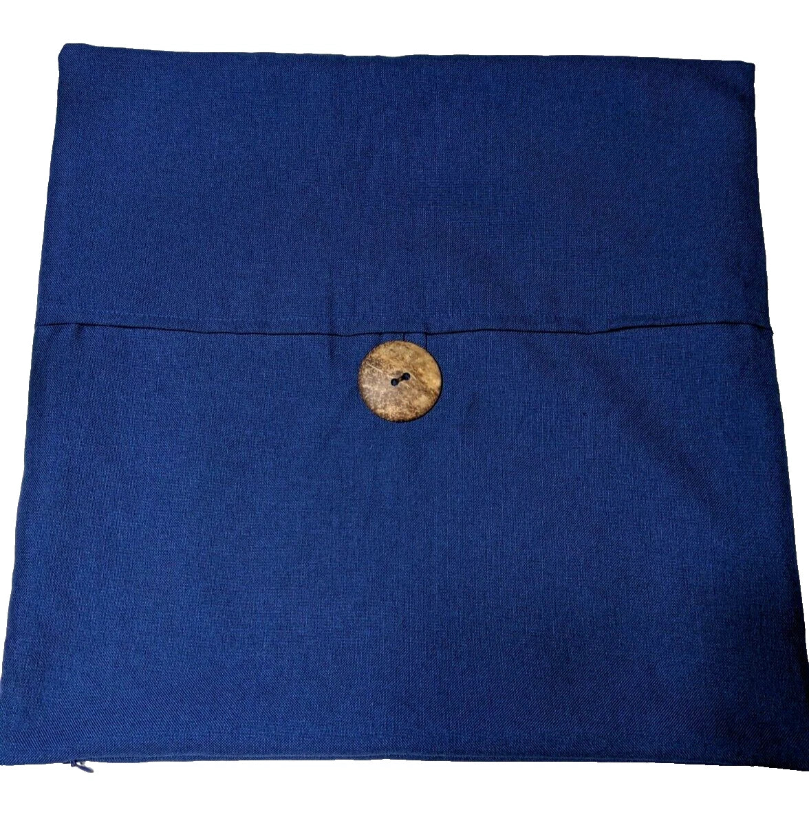 Blue Pillow Cover Pair Button Woven Decorative Zipper  Sofa Bed Home Decor Gift