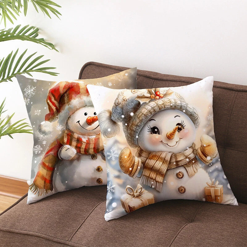 2024 NEW CHRISTMAS NEW YEAR POLYESTER CUSHION COVER PILLOW CASE HOME SOFA DECOR