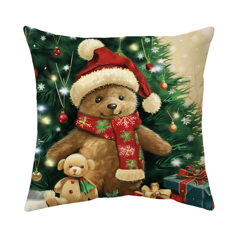 2024 NEW CHRISTMAS NEW YEAR POLYESTER CUSHION COVER PILLOW CASE HOME SOFA DECOR