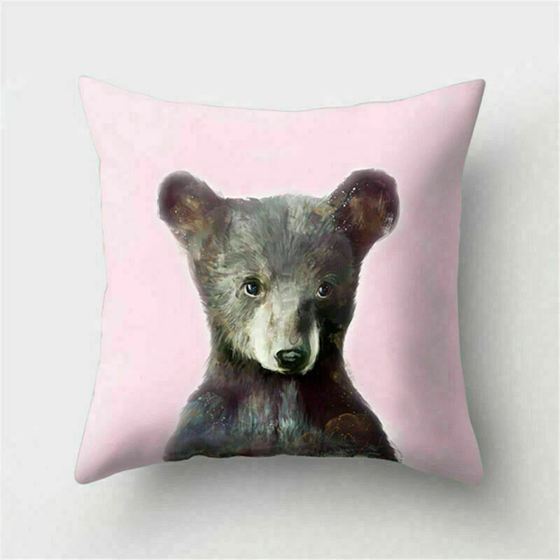 Decor Cushion Pink Throw Cover Case Cute Sofa Cover Animal Home Pillow