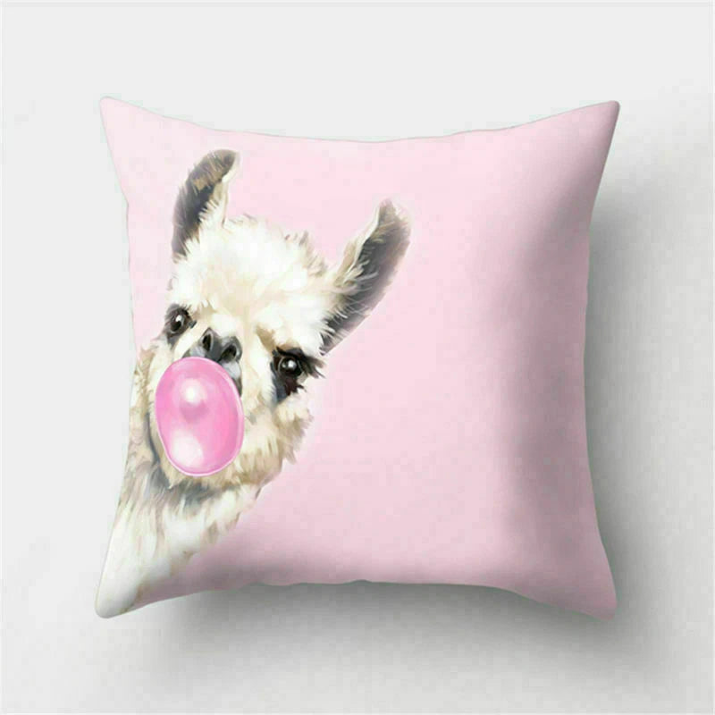 Decor Cushion Pink Throw Cover Case Cute Sofa Cover Animal Home Pillow