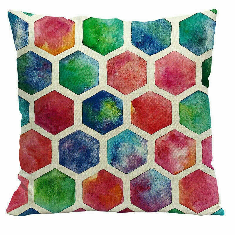 Decor Cushion Office Cover Case Sofa Geometry 18" Home Color
