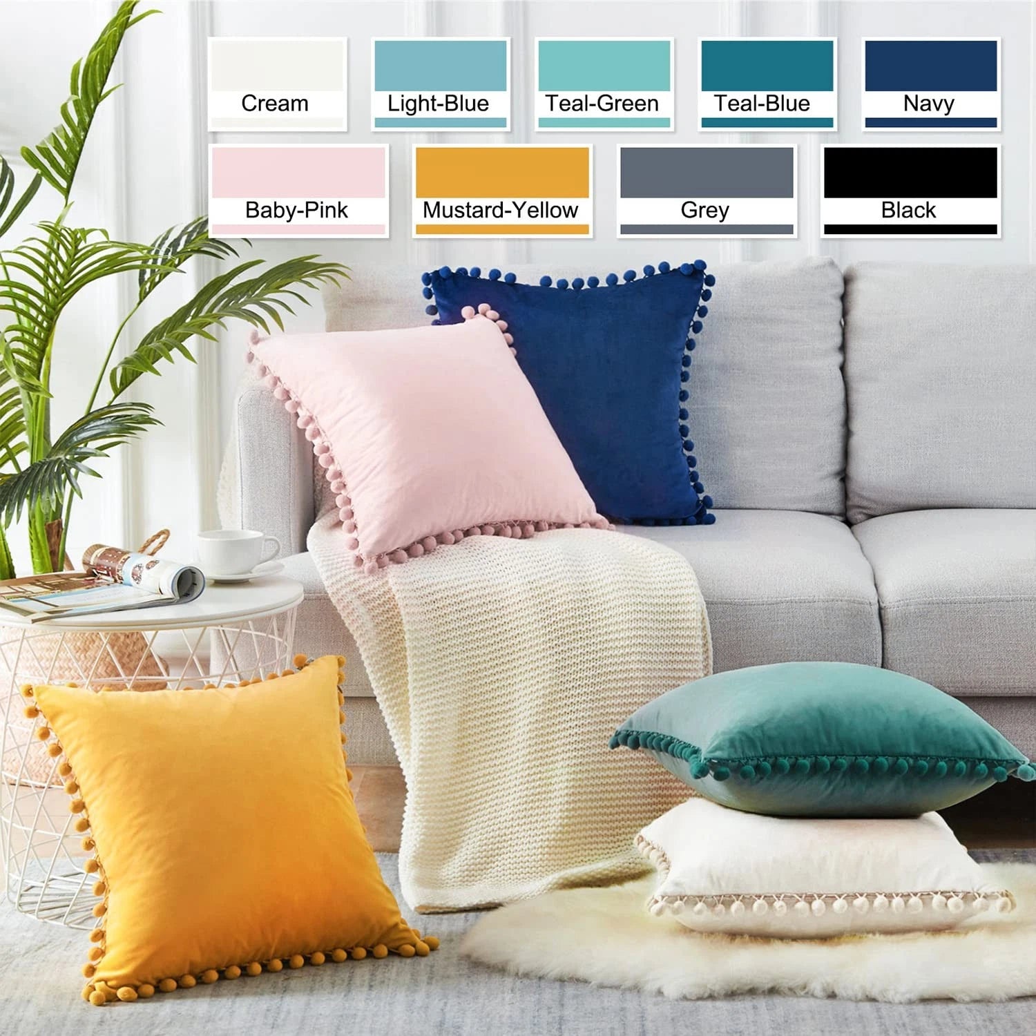 Top Finel Blush Pink Decorative Throw Pillow Covers for Couch Bed 20x20 Soft ...