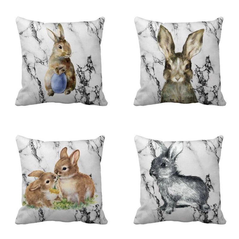 Easter Festival Rabbit Pillow Case Sofa Bed Home Decoration Cushion Waist Cover