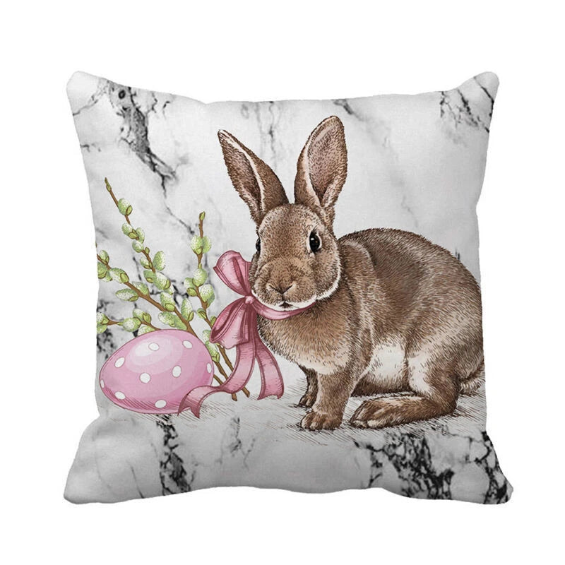 Easter Festival Rabbit Pillow Case Sofa Bed Home Decoration Cushion Waist Cover