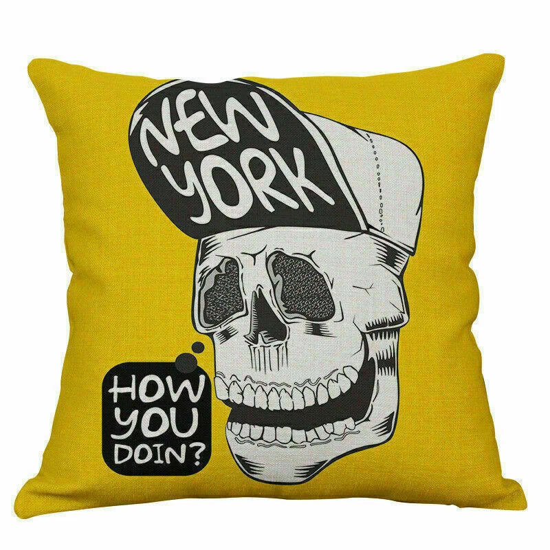 Sofa Cover Waist Cushion Home English Case Decor Alphabet Pillow