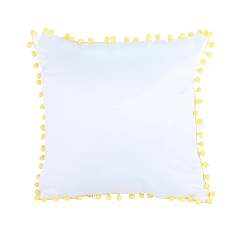 10Pcs Sublimation Blank Pillow Case with Dot Edge DIY Printed Home Sofa Decor