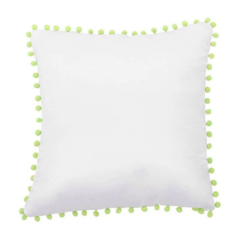 10Pcs Sublimation Blank Pillow Case with Dot Edge DIY Printed Home Sofa Decor