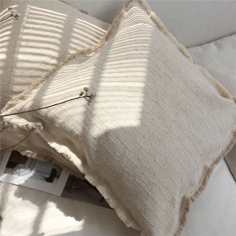 24x24 in Vintage Linen Cotton Blend Throw Pillow Covers Sofa Bed Cushion Covers
