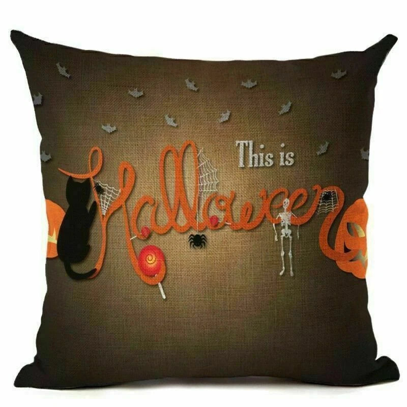 Decor Cushion Hallween Sofa Cover Cover Pumpkin 18"*18" Pillow Pillow Home Case