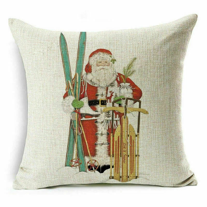 pillow Sofa Cover Reindeer Case Cushion Santa Christmas Throw Dear Claus Dog