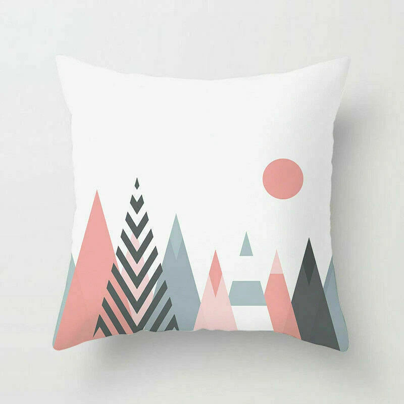 Polyester Geometric Sweet Pillow Case Sofa Waist Home Cover Cushion Decor 18"
