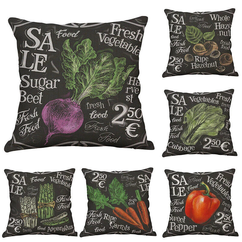 Hand-painted Vegetables Sofa Cushion Cover Home Decor Pillow Case