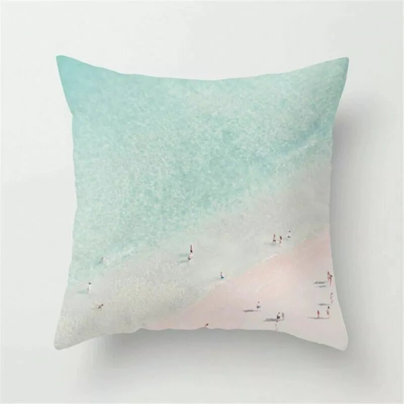 18inch Sea Polyester Pillow Case Waist Throw Home Cover Sofa Cushion Decor