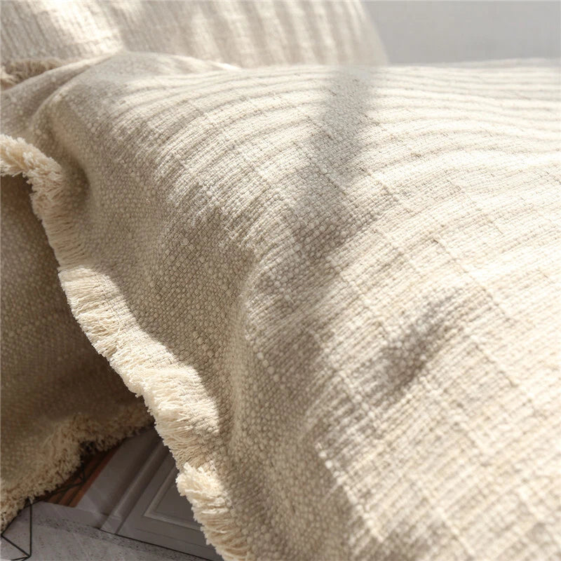 24x24 in Vintage Linen Cotton Blend Throw Pillow Covers Sofa Bed Cushion Covers