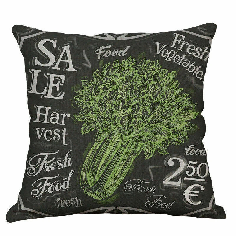 Hand-painted Vegetables Sofa Cushion Cover Home Decor Pillow Case