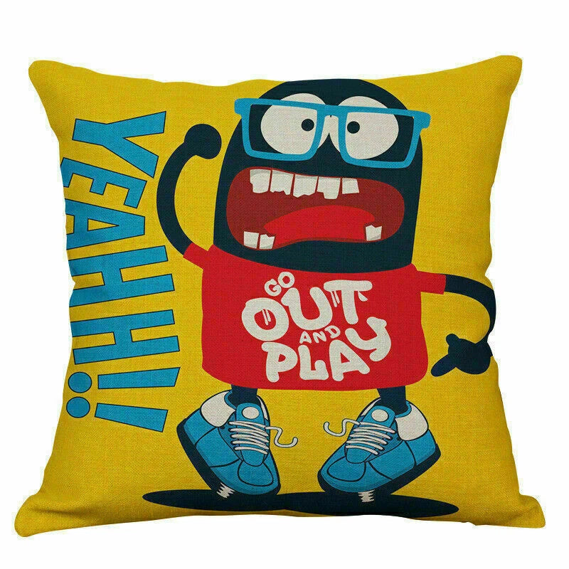 Sofa Cover Waist Cushion Home English Case Decor Alphabet Pillow