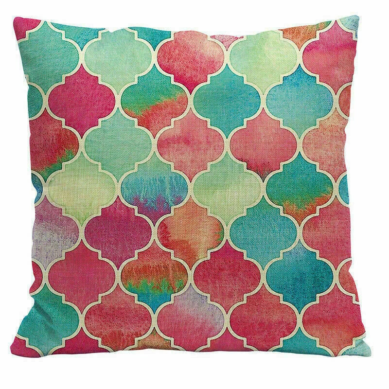 Decor Cushion Office Cover Case Sofa Geometry 18" Home Color