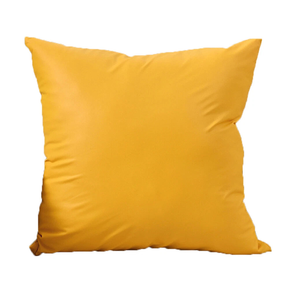 2025 Faux PU Leather Cushion Cover Throw Pillow Case Sofa Bed Home Decor