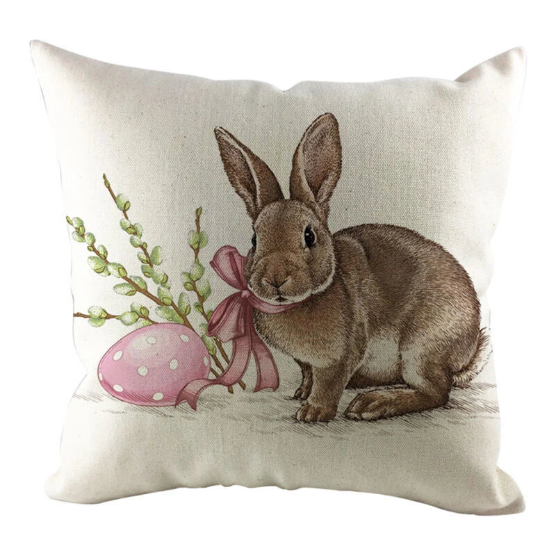 Easter Festival Rabbit Pillow Case Sofa Bed Home Decoration Cushion Waist Cover