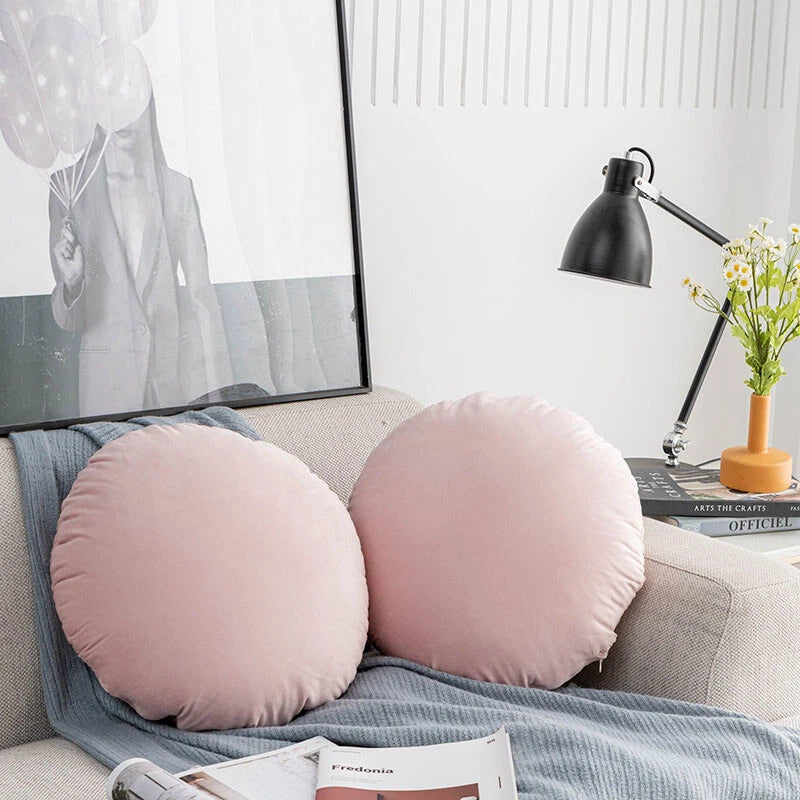 45cm Solid Color Round Cushion Cover Soft Velvet Pillowcase Home Sofa Bed Decor