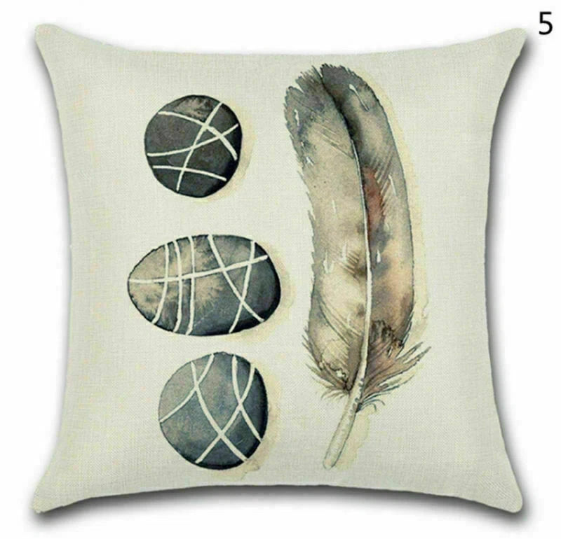 Decor Home Waist Stone Cover Feather Cushion Throw Pillow 18" Sofa Retro