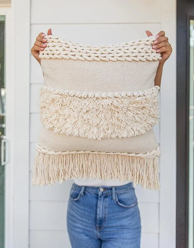 Vintage Woven Fringe Throw Pillow Case Home Decor Sofa Cushion case