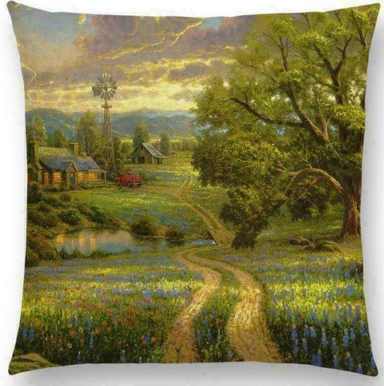 Scenery Country Sofa Decor Pillow Case Throw Cushion Cover Gift