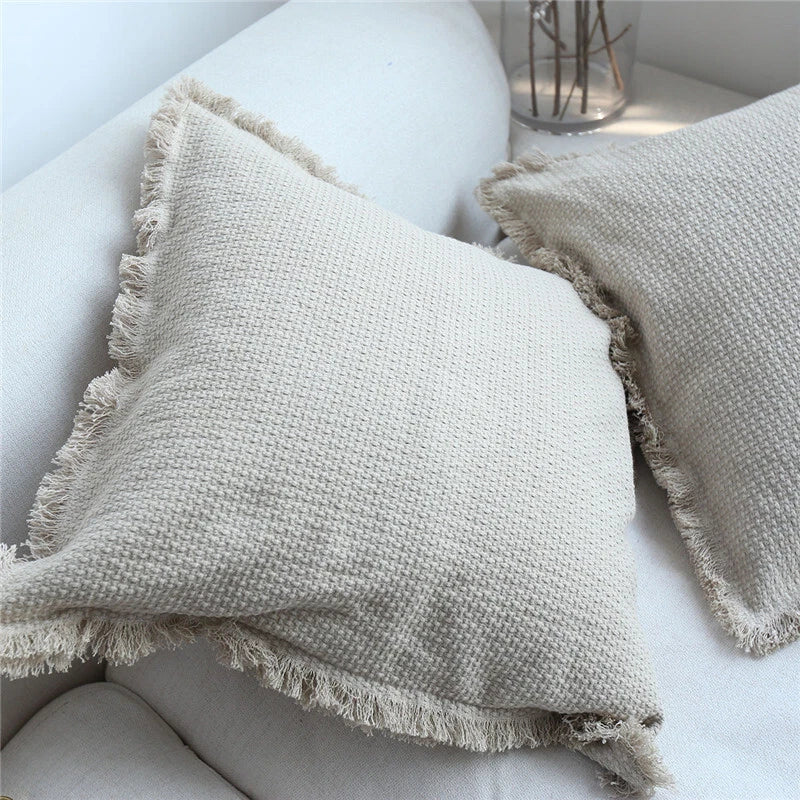 24x24in Linen Fabric Throw Pillow Cover Sofa Bed Cushion Covers Case Decorative