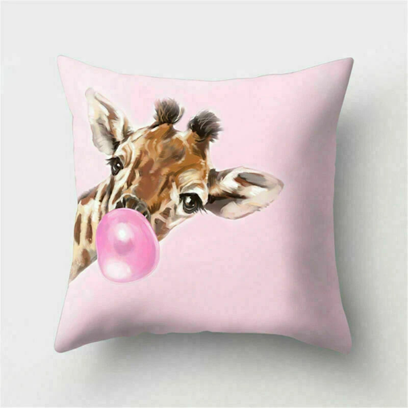 Decor Cushion Pink Throw Cover Case Cute Sofa Cover Animal Home Pillow