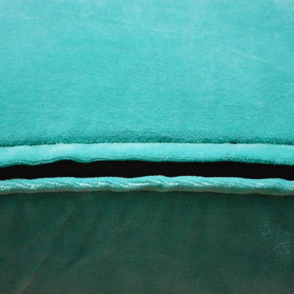 Set of 2 Aqua Velvet Cushion Covers 18x18 | Soft Throw Pillow Cases for Sofa/Bed