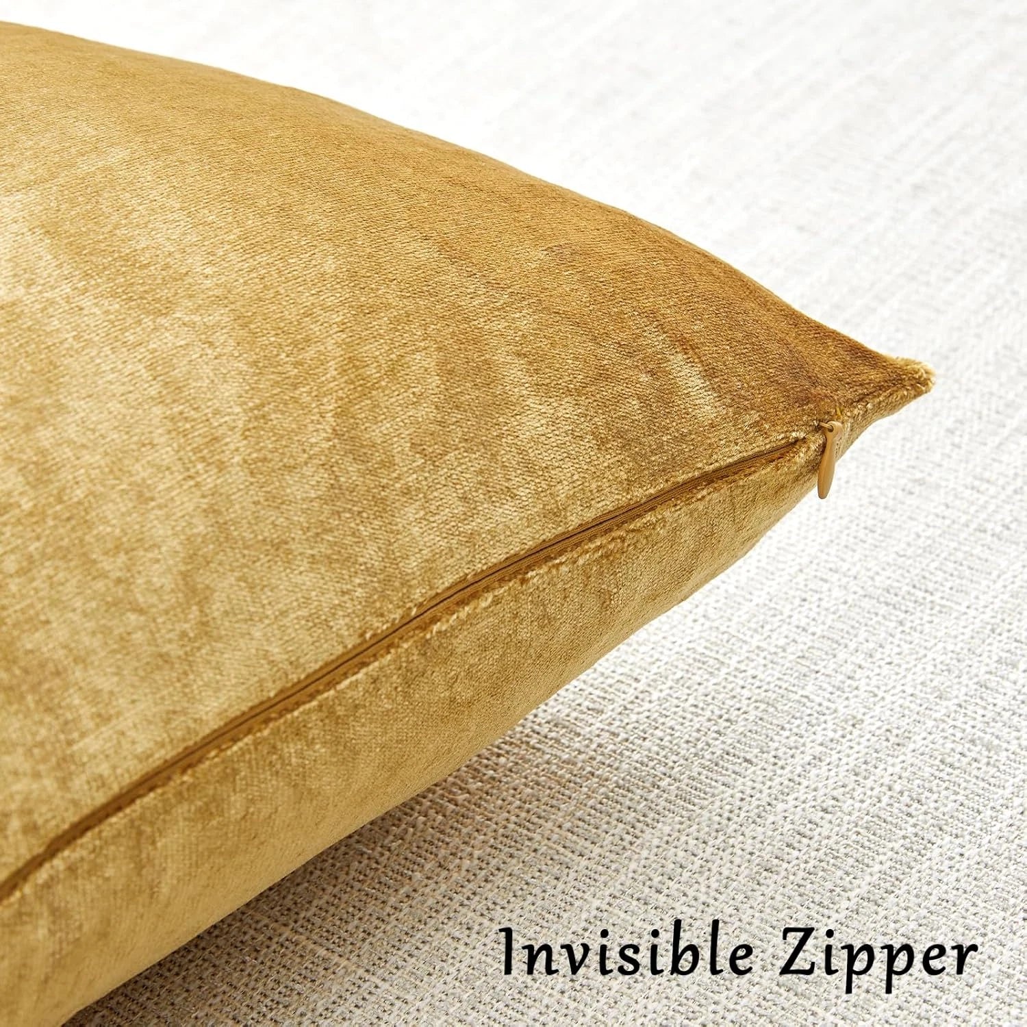 2 Pack Gold Velvet Throw Pillow Covers 18x18 for Couch Sofa Bed Cushion Decor