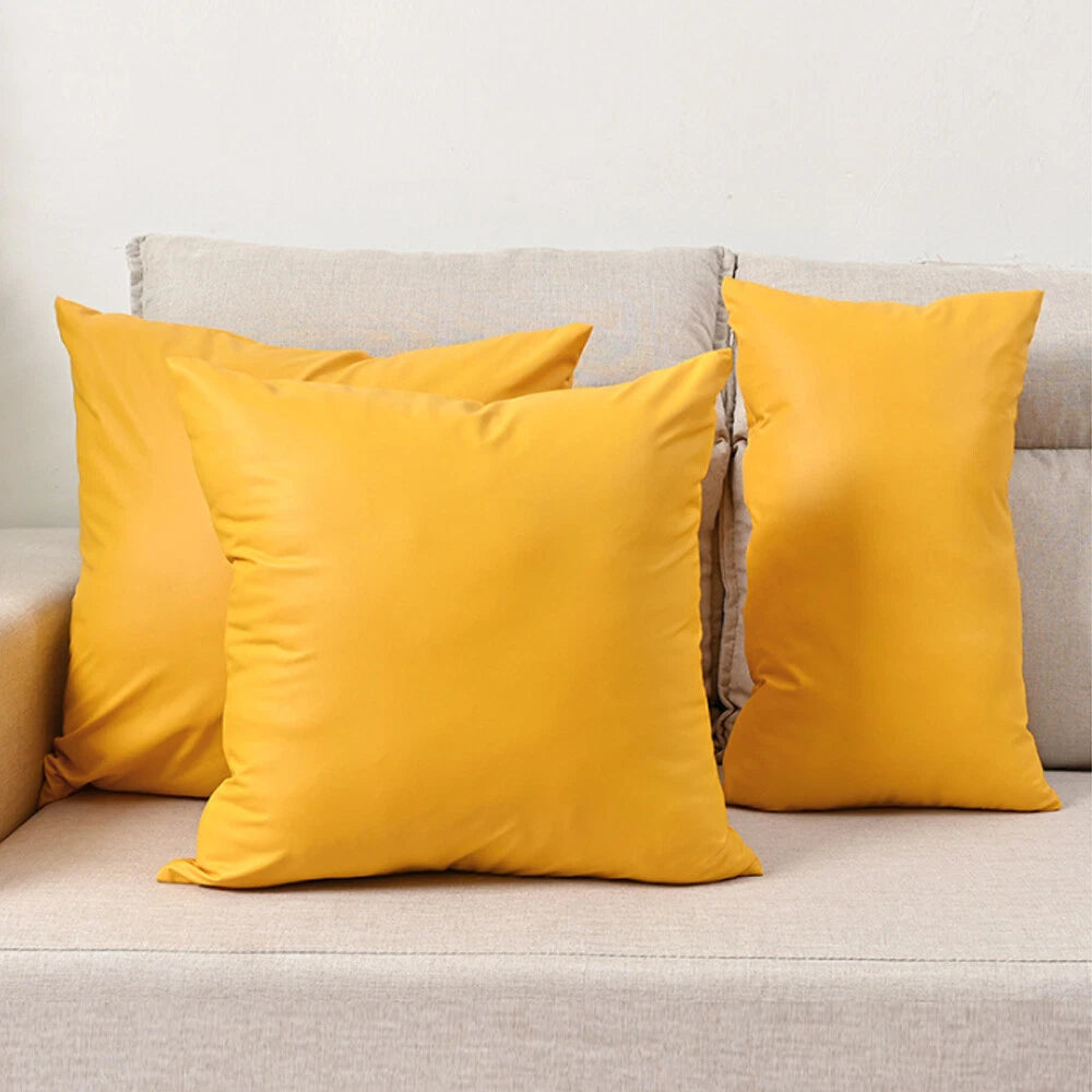 2025 Faux PU Leather Cushion Cover Throw Pillow Case Sofa Bed Home Decor
