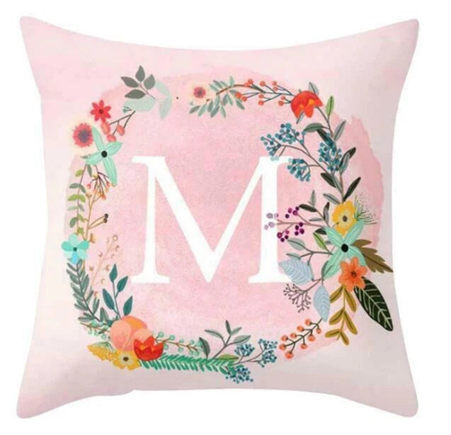 18inch Pink Letters Pillow Case Throw Sofa Home Decor Cushion Cover
