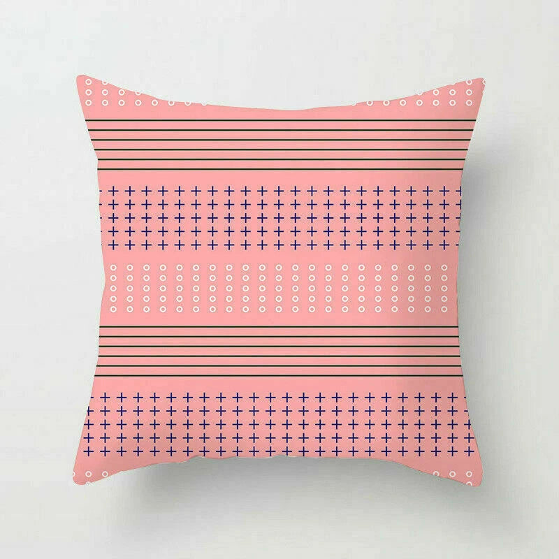 Polyester Geometric Sweet Pillow Case Sofa Waist Home Cover Cushion Decor 18"