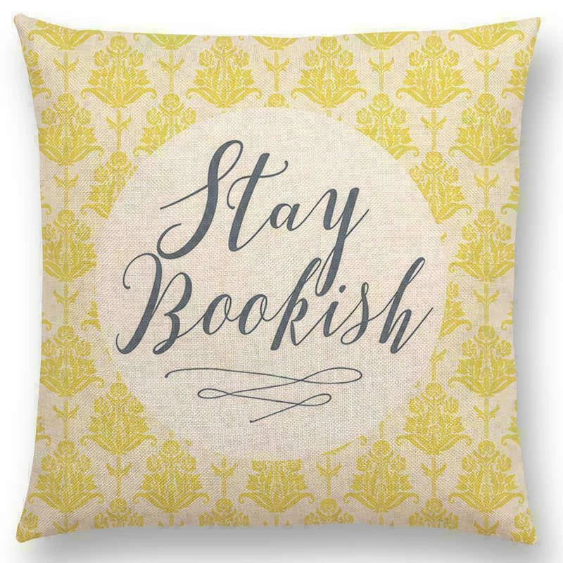 Pillow Series Sofa Letters Cushion Case Books Read Decorative Cover Study Time