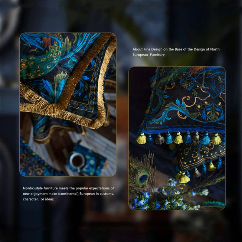 Luxury 18x18in Royal Peacock Velvet Throw Pillow Covers Sofa Bed Cushion Covers