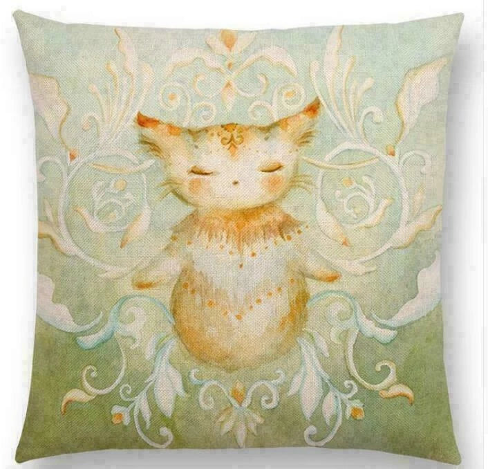 Throw Cushion Decor pillow Linen Case Sofa Fox Cotton Pattern
