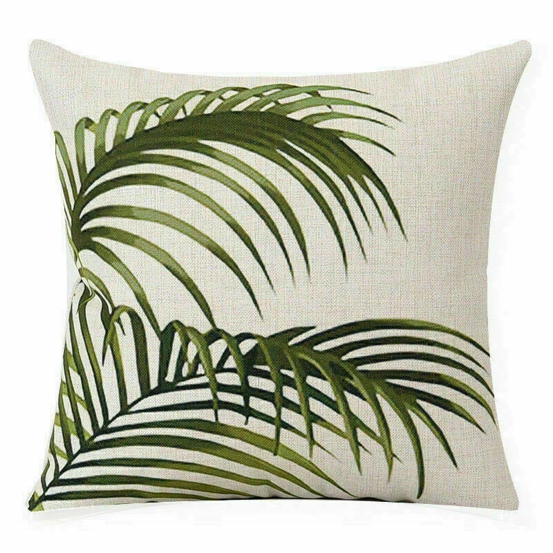 Decor Cushion Sofa Leaf Cover  Waist Home Green Car Case 18"