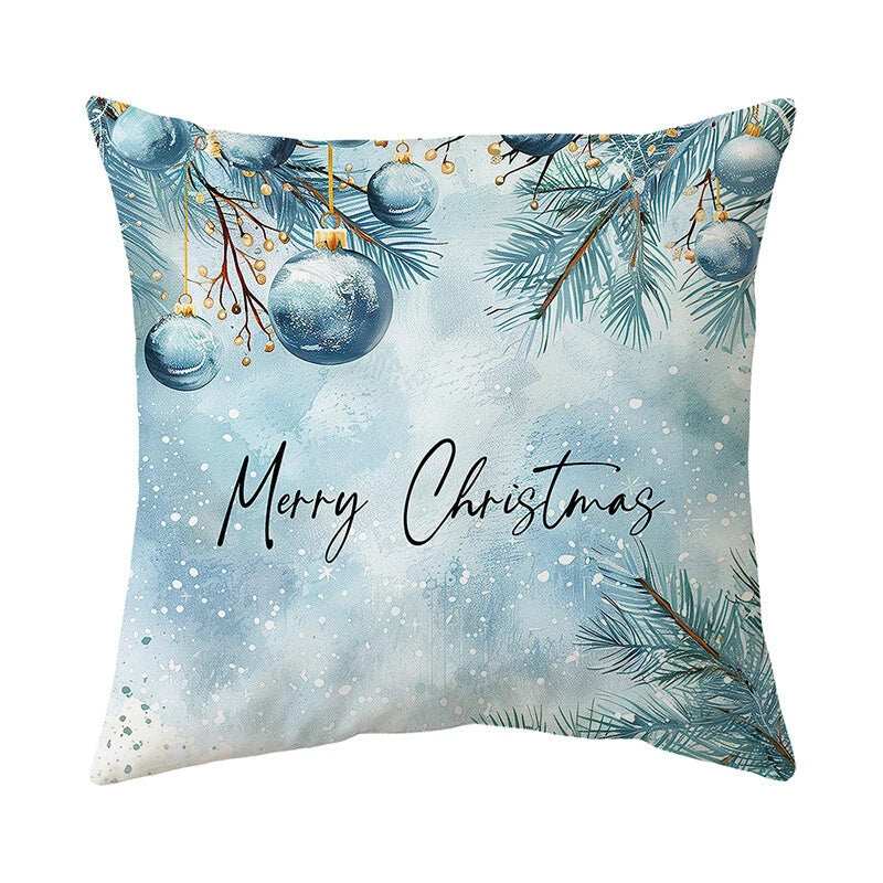 2024 NEW CHRISTMAS NEW YEAR POLYESTER CUSHION COVER PILLOW CASE HOME SOFA DECOR