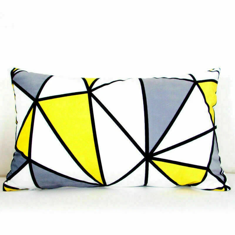Cushion Sofa Throw Case Waist Geometric Cover Pattern Pillow Home