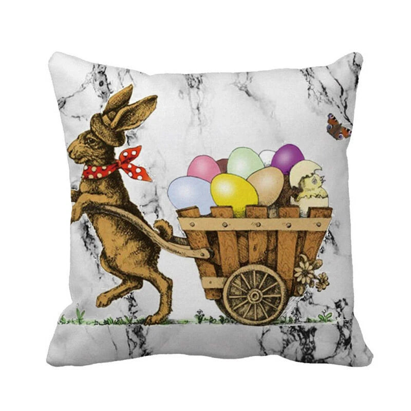 Easter Festival Rabbit Pillow Case Sofa Bed Home Decoration Cushion Waist Cover