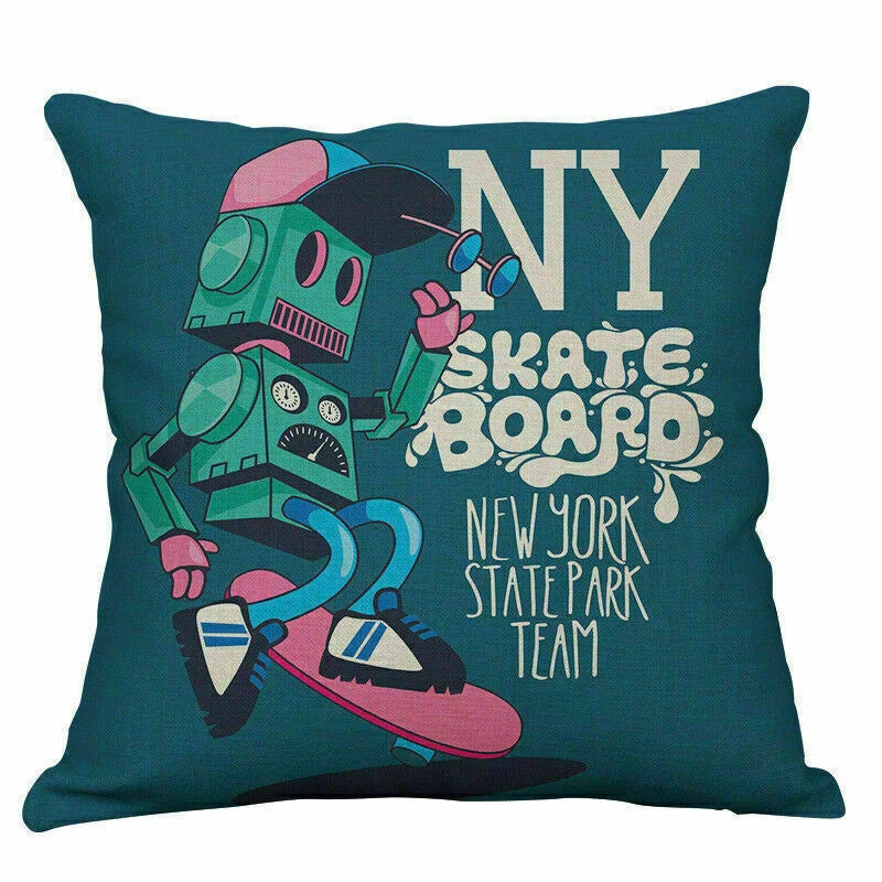 Sofa Cover Waist Cushion Home English Case Decor Alphabet Pillow